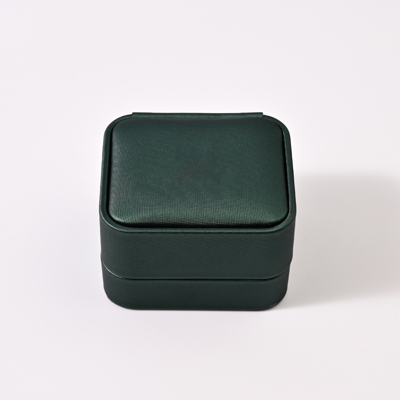 FANXI Custom Green PU Leather Velvet Ring Box