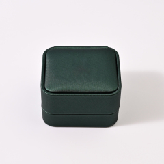 FANXI Custom Green PU Leather Velvet Ring Box