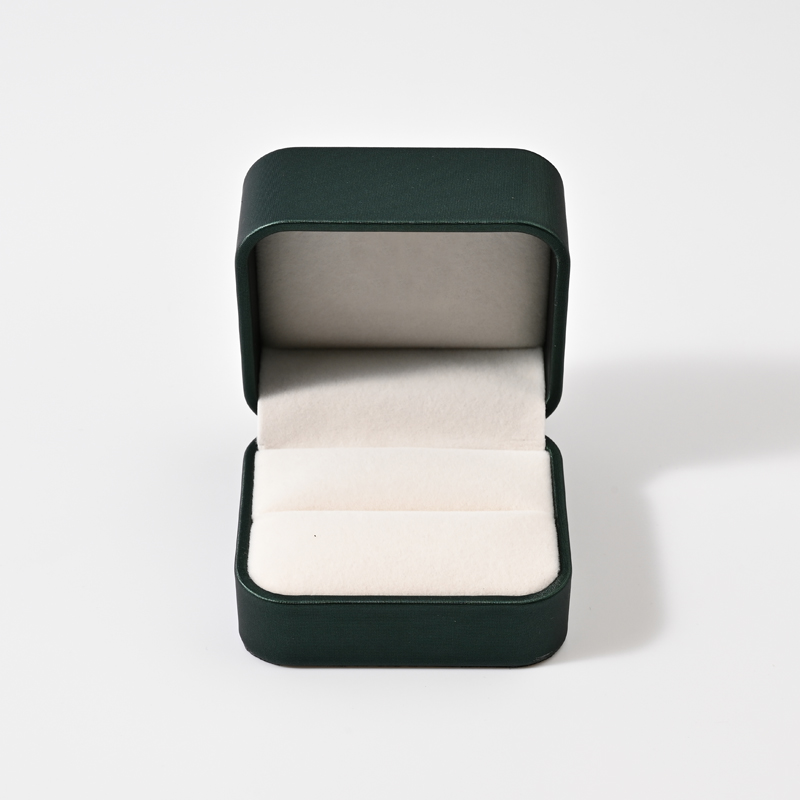 FANXI Custom Green PU Leather Velvet Ring Box