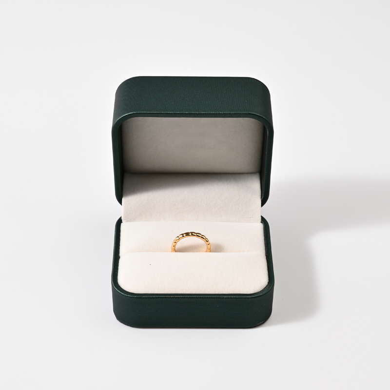 FANXI Custom Green PU Leather Velvet Ring Box