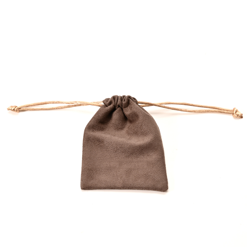 FANXI Custom Brown Suede Jewelry Pouch