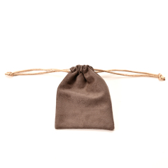 FANXI Custom Brown Suede Jewelry Pouch
