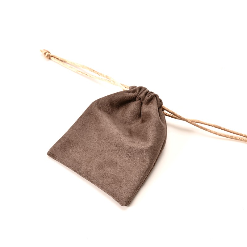 FANXI Custom Brown Suede Jewelry Pouch