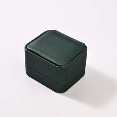 FANXI Custom Green PU Leather Velvet Ring Box