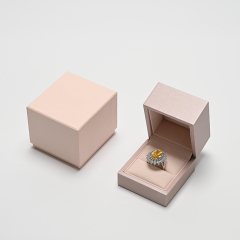 FANXI Custom Pink PU Leather Microfiber Ring Box