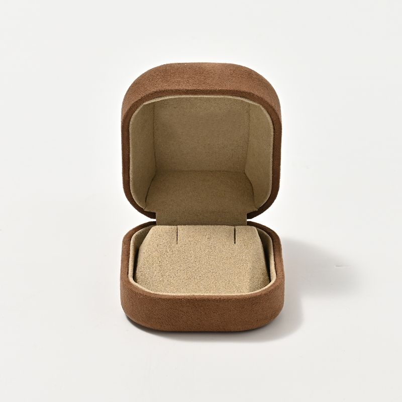 FANXI Custom Brown Suede Microfiber Jewelry Box