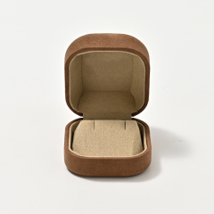 FANXI Custom Brown Suede Microfiber Jewelry Box