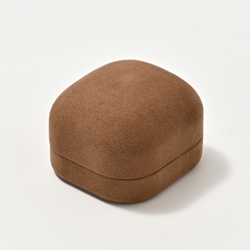 FANXI Custom Brown Suede Microfiber Jewelry Box