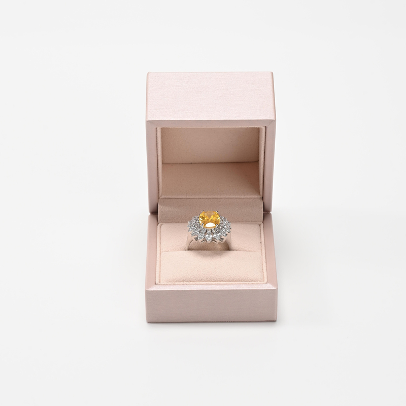 FANXI Custom Pink PU Leather Microfiber Ring Box