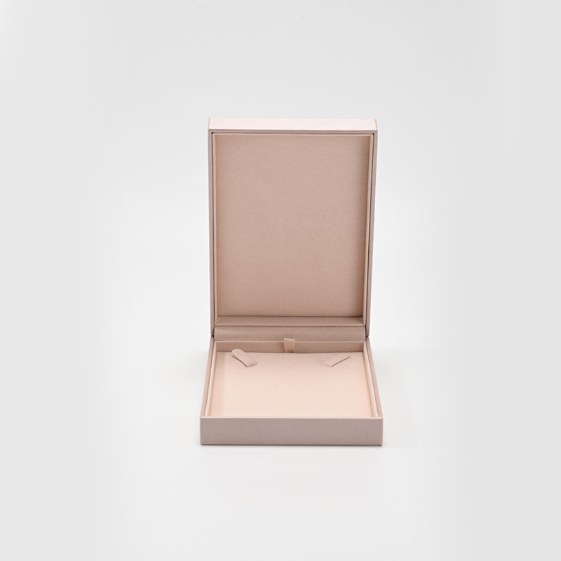 FANXI Custom Pink PU Leather Microfiber Necklace Box