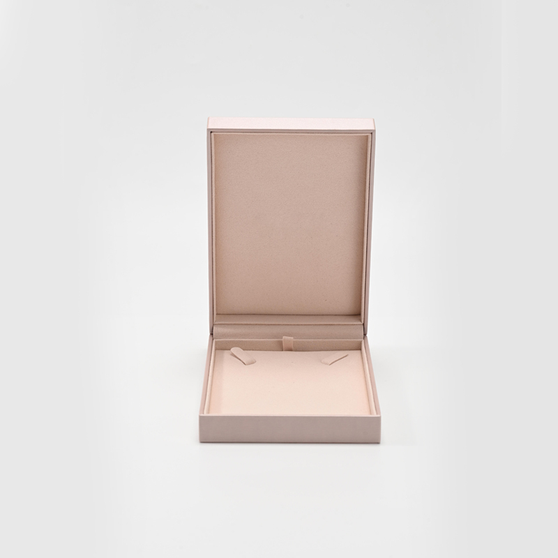FANXI Custom Pink PU Leather Microfiber Necklace Box