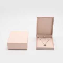 FANXI Custom Pink PU Leather Microfiber Necklace Box