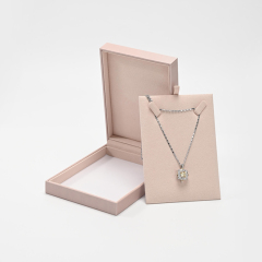 FANXI Custom Pink PU Leather Microfiber Necklace Box