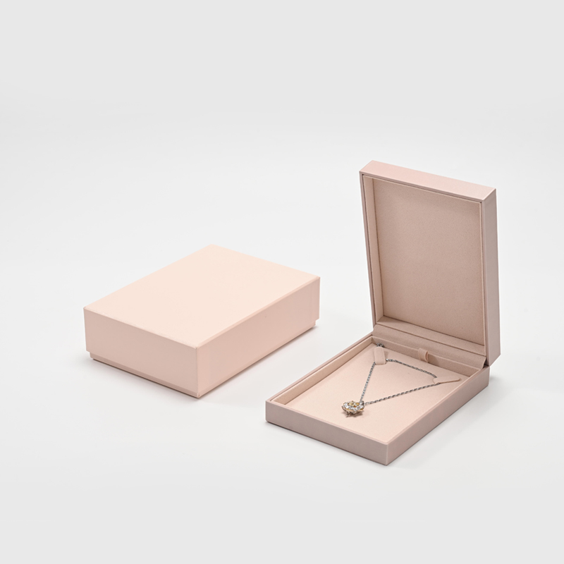 FANXI Custom Pink PU Leather Microfiber Necklace Box
