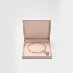 FANXI Custom Pink PU Leather Microfiber Jewelry Set Box