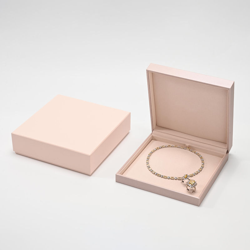 FANXI Custom Pink PU Leather Microfiber Jewelry Set Box