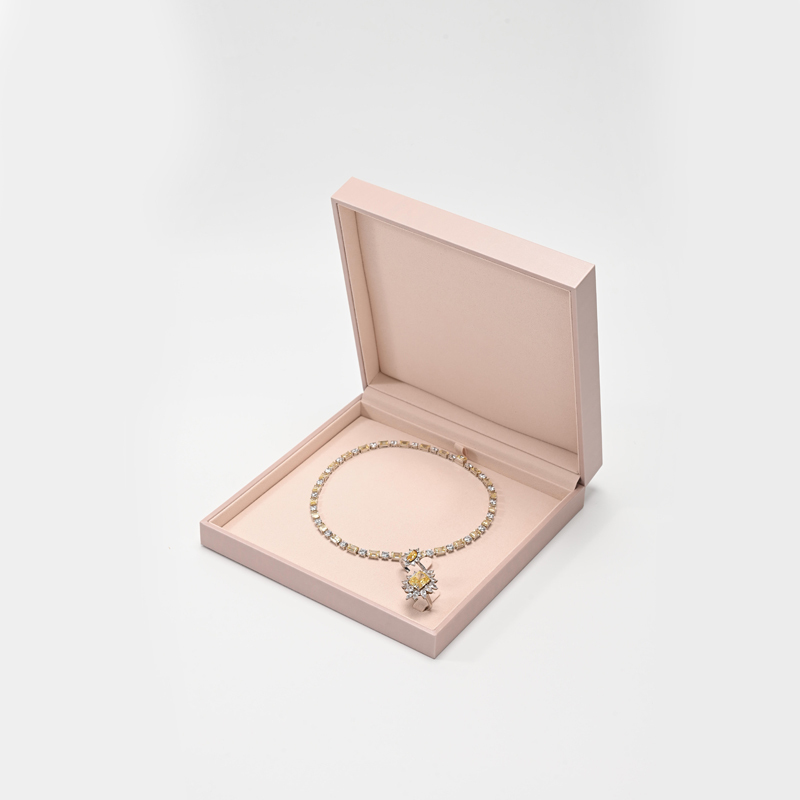 FANXI Custom Pink PU Leather Microfiber Jewelry Set Box