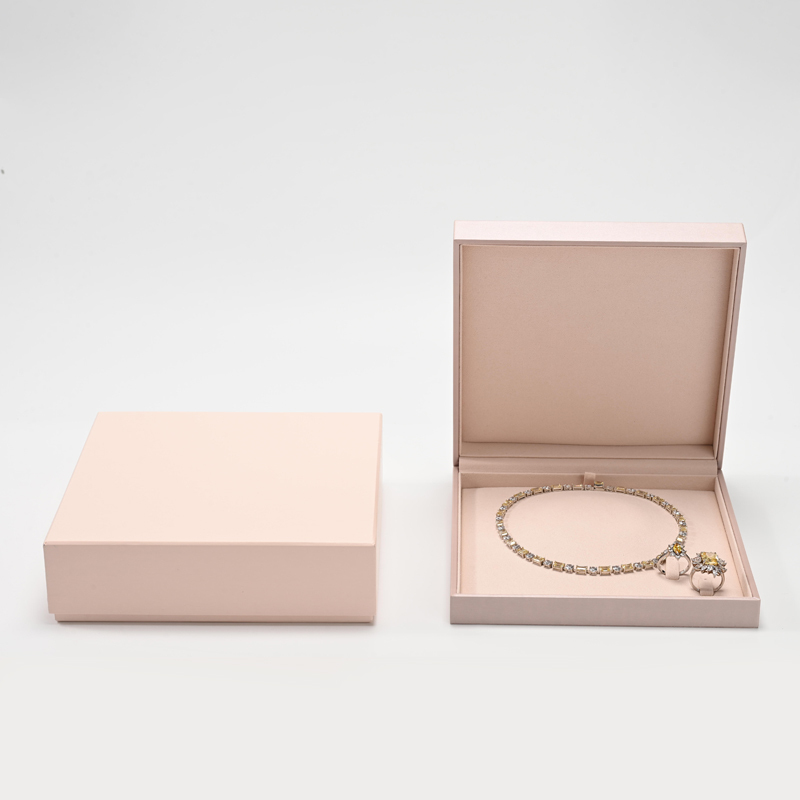 FANXI Custom Pink PU Leather Microfiber Jewelry Set Box