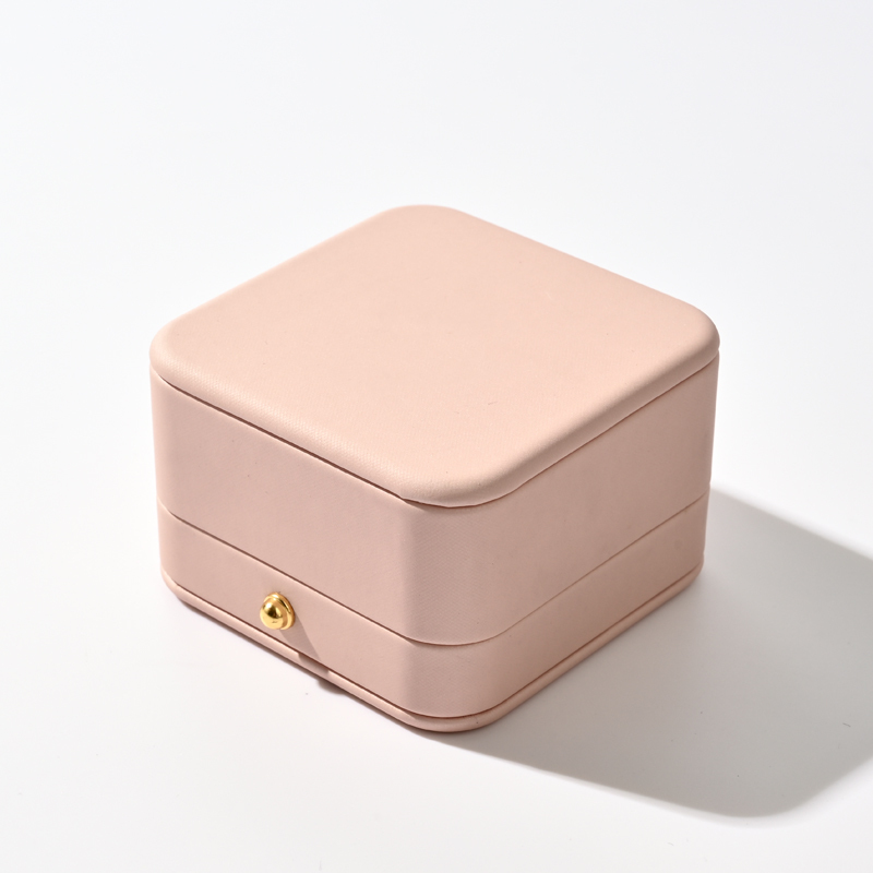 FANXI Custom Pink Pu Leather Velvet Ring Box