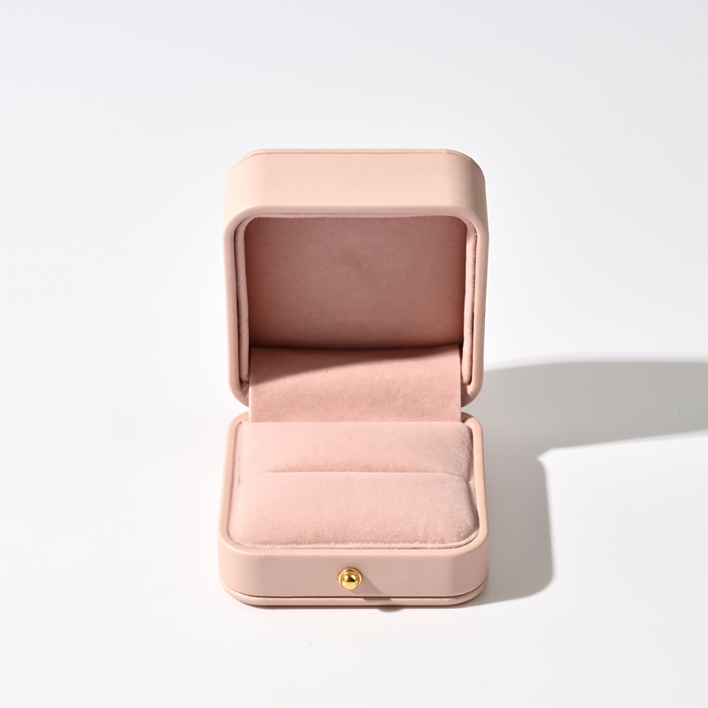 FANXI Custom Pink Pu Leather Velvet Ring Box