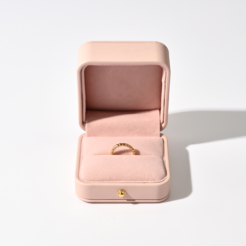 FANXI Custom Pink Pu Leather Velvet Ring Box