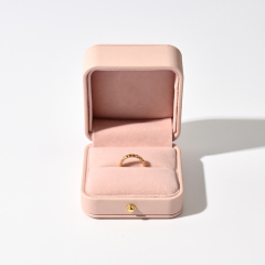 FANXI Custom Pink Pu Leather Velvet Ring Box