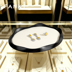 FANXI Luxury Polychrome Leather Microfiber Jewelry Tray