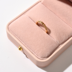FANXI Custom Pink Pu Leather Velvet Ring Box
