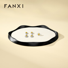 FANXI Luxury Polychrome Leather Microfiber Jewelry Tray