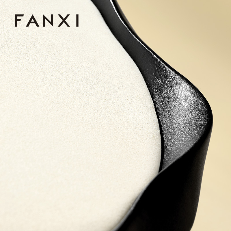 FANXI Luxury Polychrome Leather Microfiber Jewelry Tray