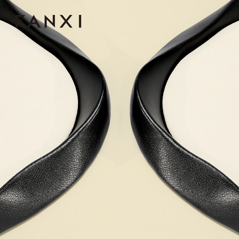 FANXI Luxury Polychrome Leather Microfiber Jewelry Tray