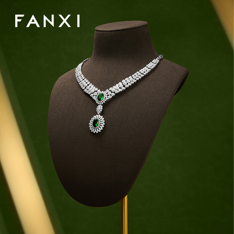 FANXI New design Brwon Metal Frame Jewelry Display Set