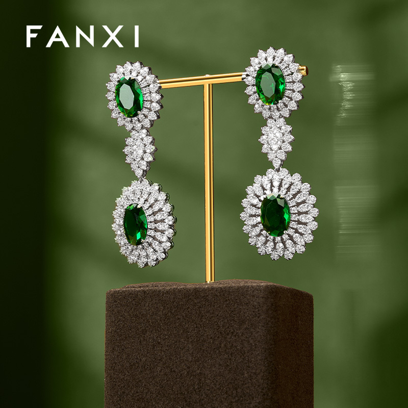 FANXI New design Brwon Metal Frame Jewelry Display Set