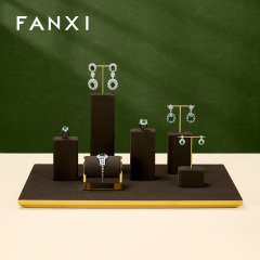 FANXI New design Brwon Metal Frame Jewelry Display Set