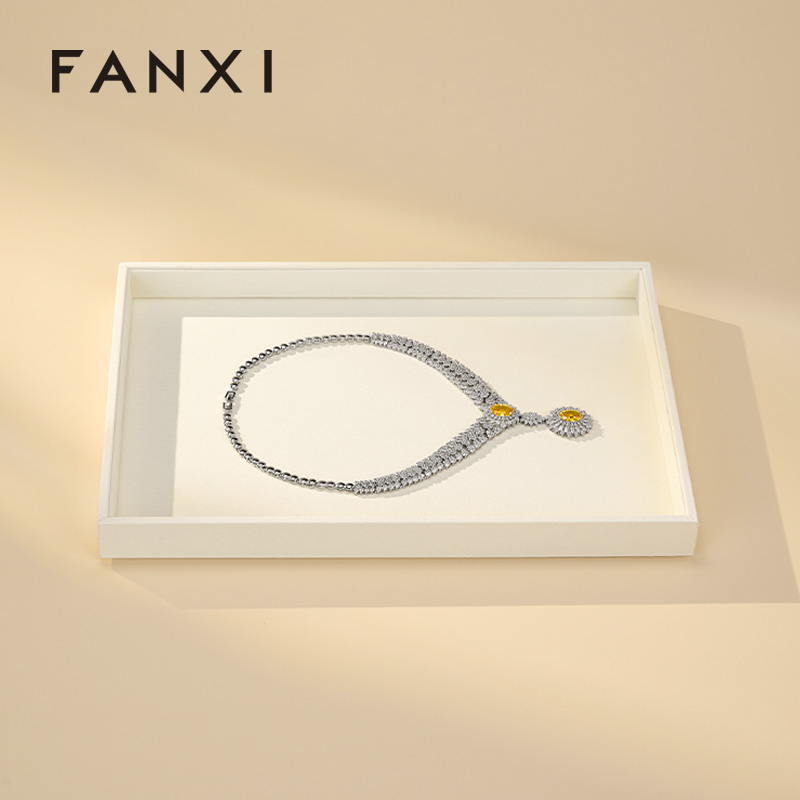 FANXI new arrival Black Microfiber jewelry tray display