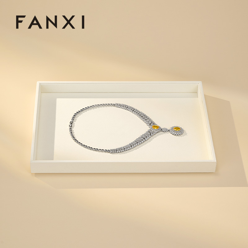 FANXI new arrival Black Microfiber jewelry tray display