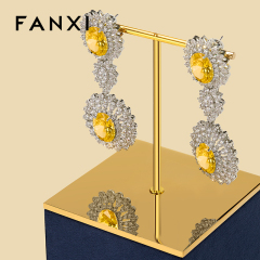 FANXI Luxury Polychrome Velvet Metal Jewelry Dispaly Set