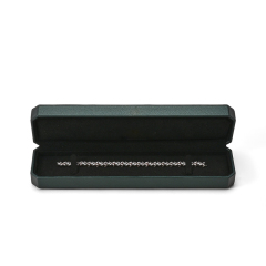 FANXI Custom Green PU Leather Microfiber Long Chain Box