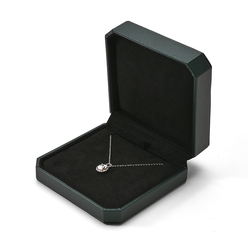 FANXI Custom Green PU Leather Microfiber Necklace Box