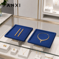 FANXI Luxury Polychrome Microfiber Jewelry Display Tray