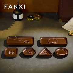 FANXI Fashion Wooden Wood Color Jewelry Display Tray