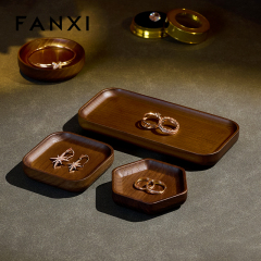 FANXI Fashion Wooden Wood Color Jewelry Display Tray