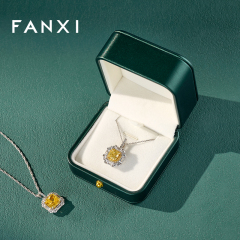 FANXI Hot Sale Green Leather Jewelry Box Series