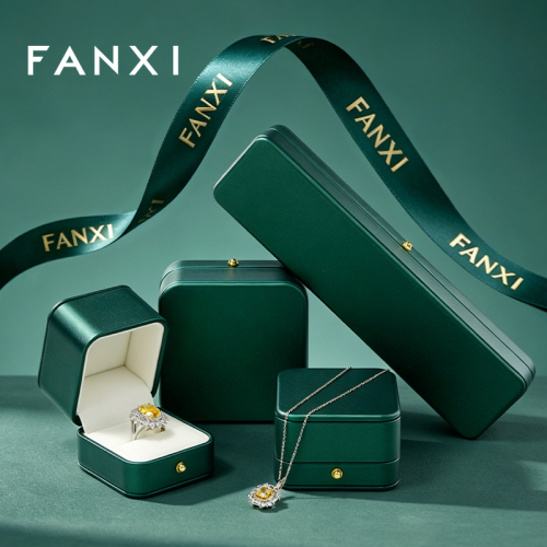 FANXI Hot Sale Green Leather Jewelry Box Series