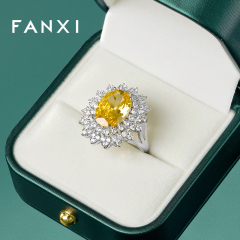 FANXI Hot Sale Green Leather Jewelry Box Series