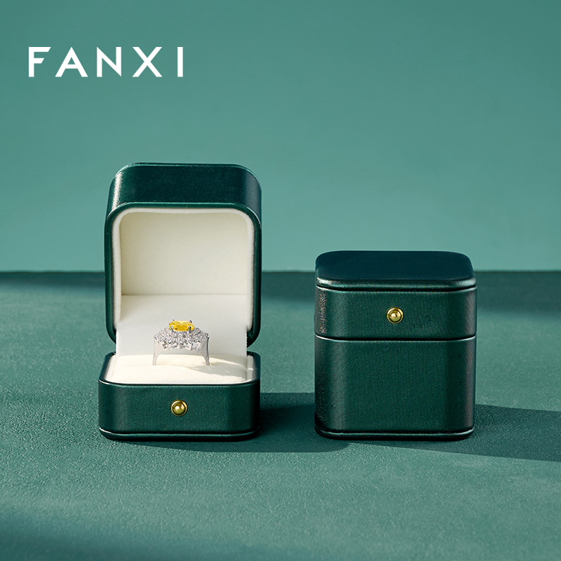 FANXI Hot Sale Green Leather Jewelry Box Series
