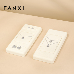 FANXI Luxury Beige Microfiber Jewelry Display Set