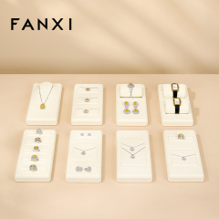 FANXI Luxury Beige Microfiber Jewelry Display Set