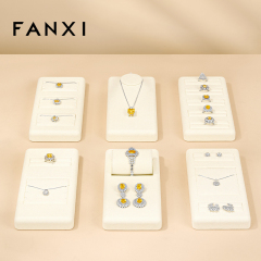 FANXI Luxury Beige Microfiber Jewelry Display Set