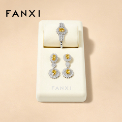 FANXI Luxury Beige Microfiber Jewelry Display Set